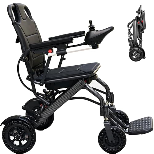Lightweight Foldable Electric Wheelchair for Adults, 13 kg Portable Power Chair, 10–12 Mile Range